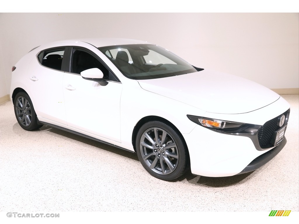 2019 MAZDA3 Hatchback AWD - Snowflake White Pearl Mica / Black photo #1