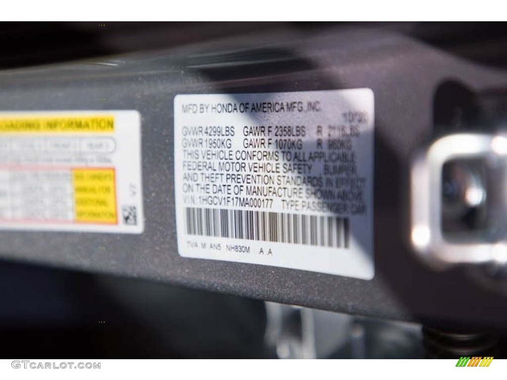 2021 Accord LX - Lunar Silver Metallic / Black photo #41