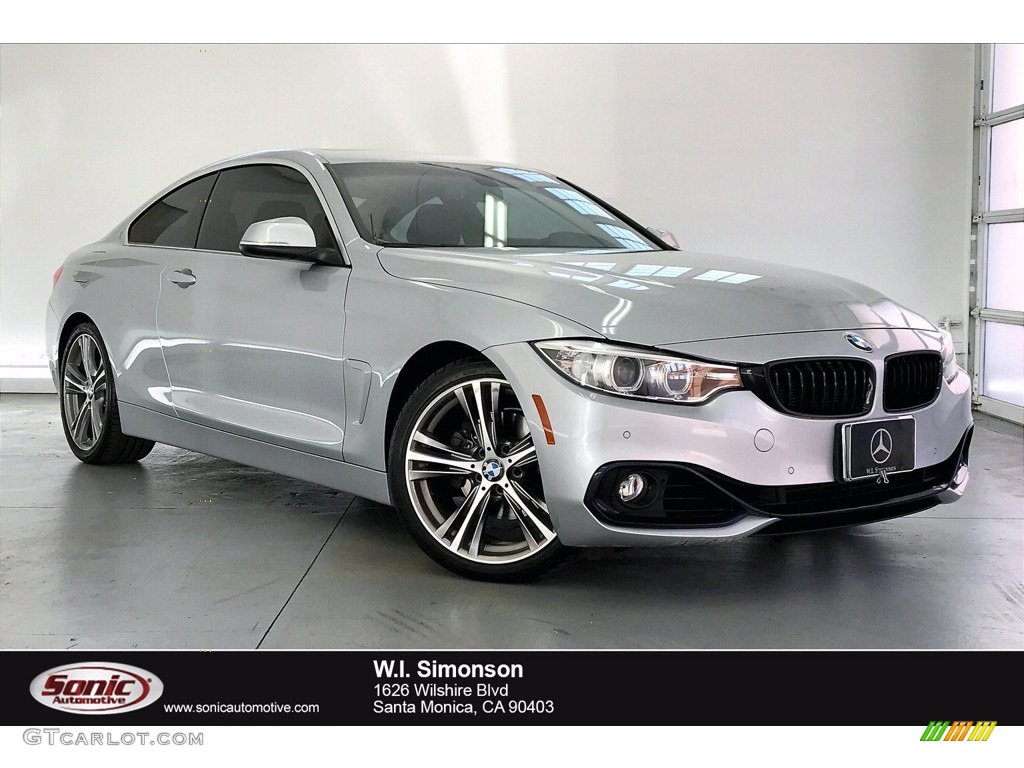 2016 4 Series 428i Coupe - Glacier Silver Metallic / Black photo #1