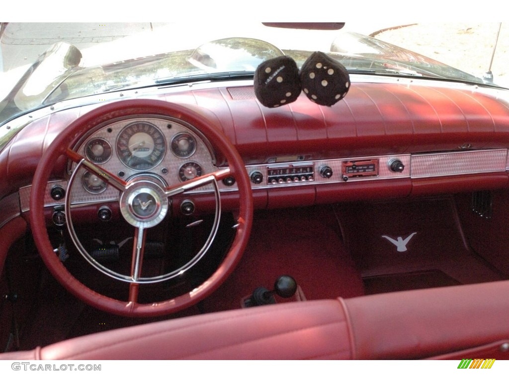 1957 Ford Thunderbird Convertible Flame Red Dashboard Photo #140376983