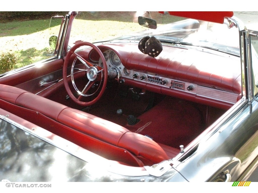 Flame Red Interior 1957 Ford Thunderbird Convertible Photo #140377357