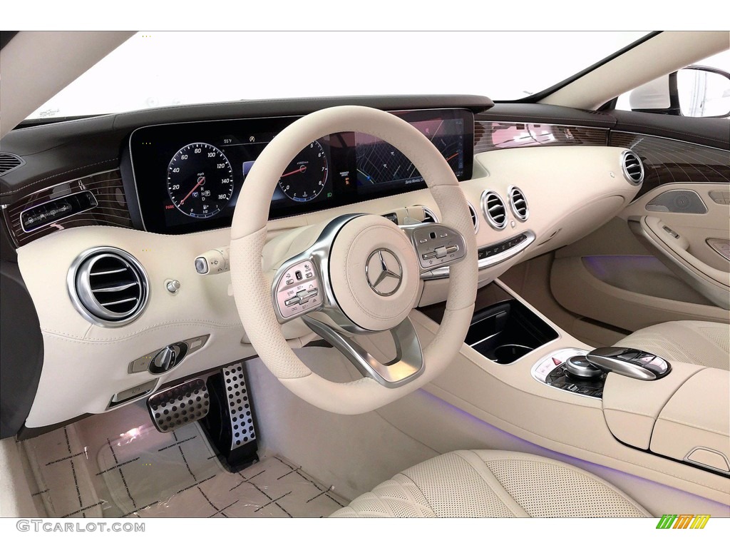 2021 Mercedes-Benz S 560 4Matic Coupe designo Porcelain/Esspreso Brown Dashboard Photo #140378786