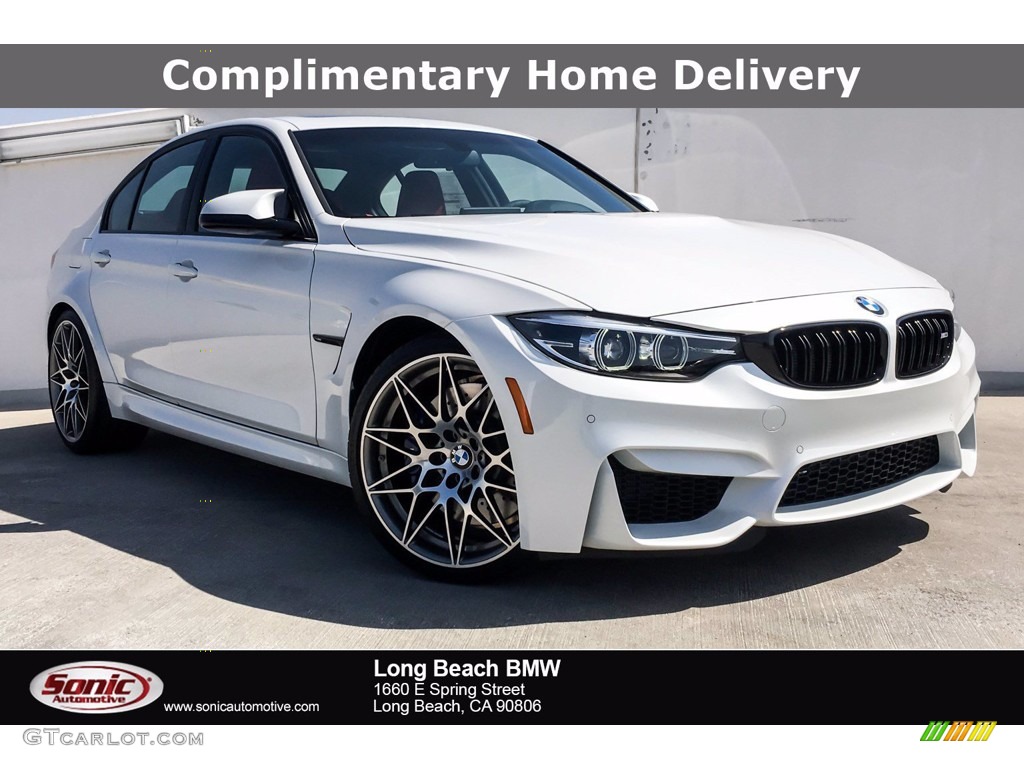 2018 M3 Sedan - Mineral White Metallic / Sakhir Orange/Black photo #1