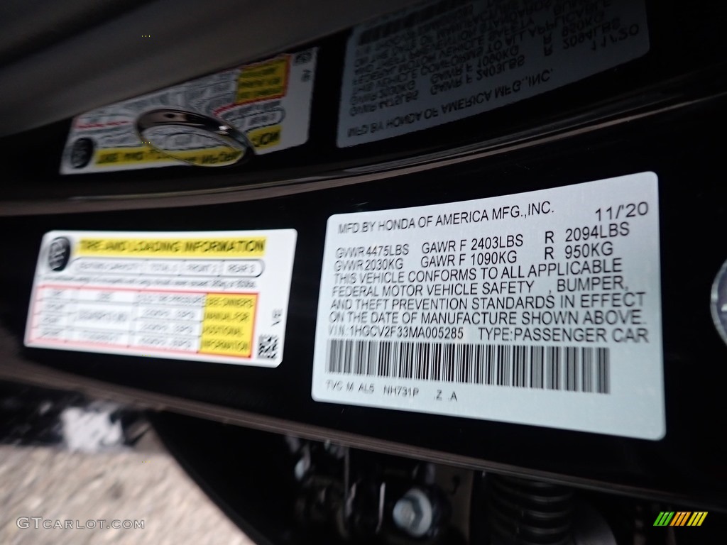 2021 Accord Sport - Crystal Black Pearl / Black photo #10
