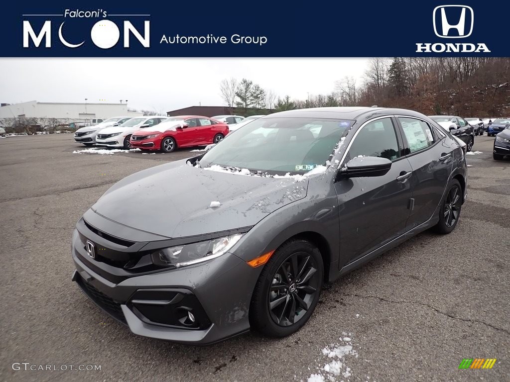 2021 Civic EX Hatchback - Modern Steel Metallic / Black photo #1