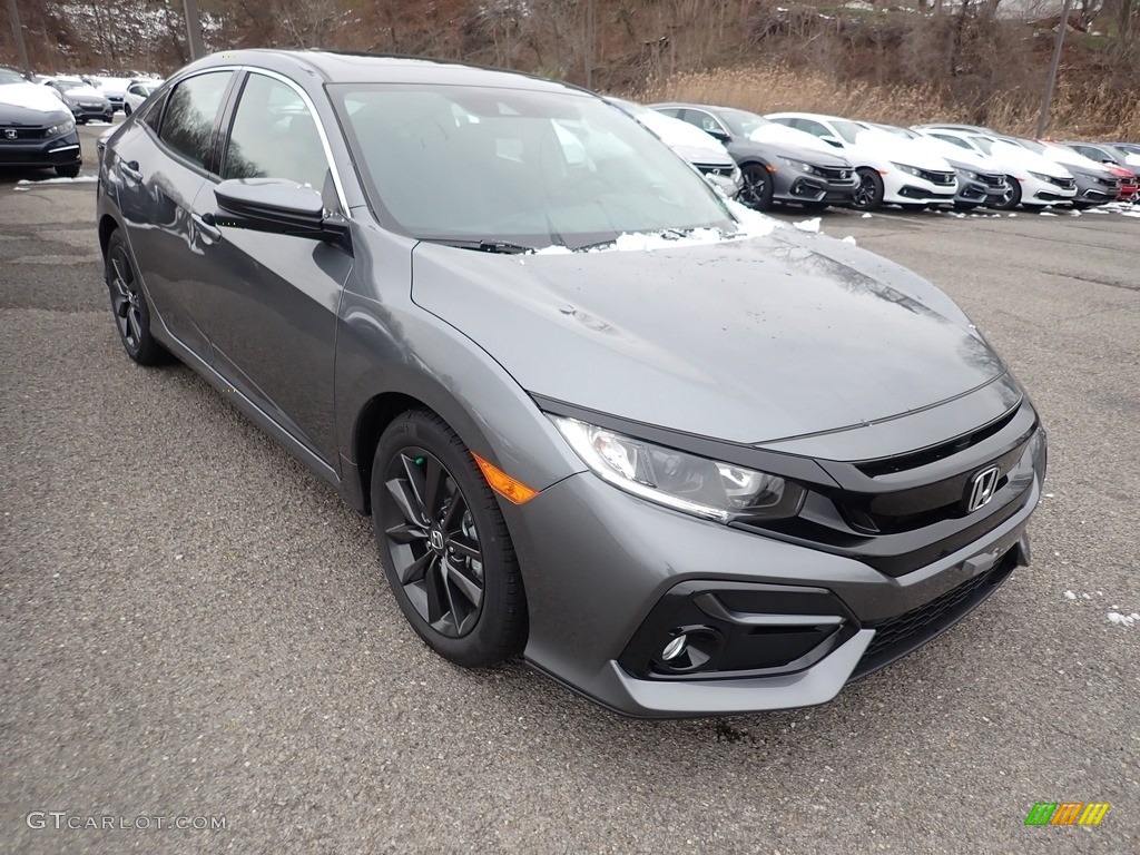 2021 Civic EX Hatchback - Modern Steel Metallic / Black photo #7