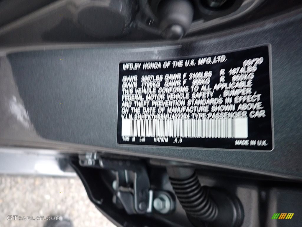 2021 Civic EX Hatchback - Modern Steel Metallic / Black photo #12