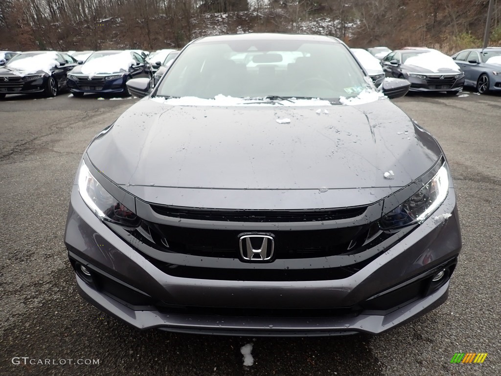 2021 Civic Sport Sedan - Modern Steel Metallic / Black photo #8