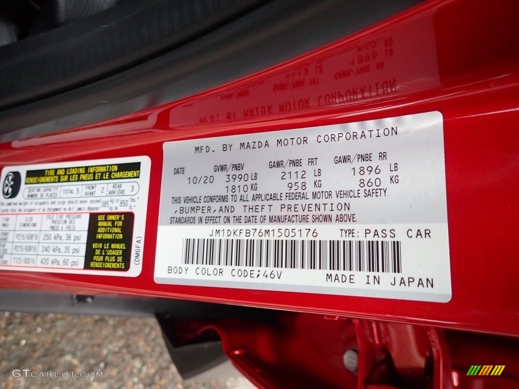 2021 CX-3 Color Code 46V for Soul Red Crystal Metallic Photo #140385565