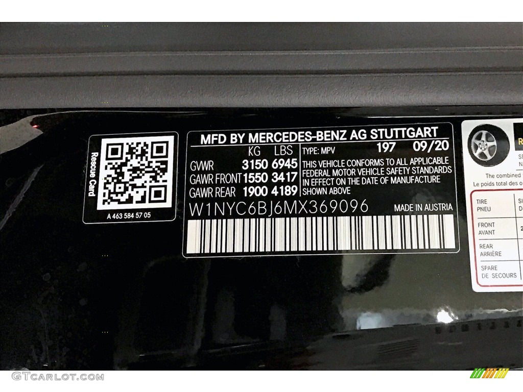 2021 G Color Code 197 for Obsidian Black Metallic Photo #140386796