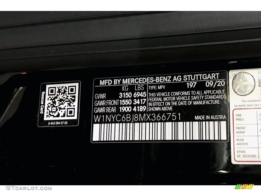 2021 G Color Code 197 for Obsidian Black Metallic Photo #140387107