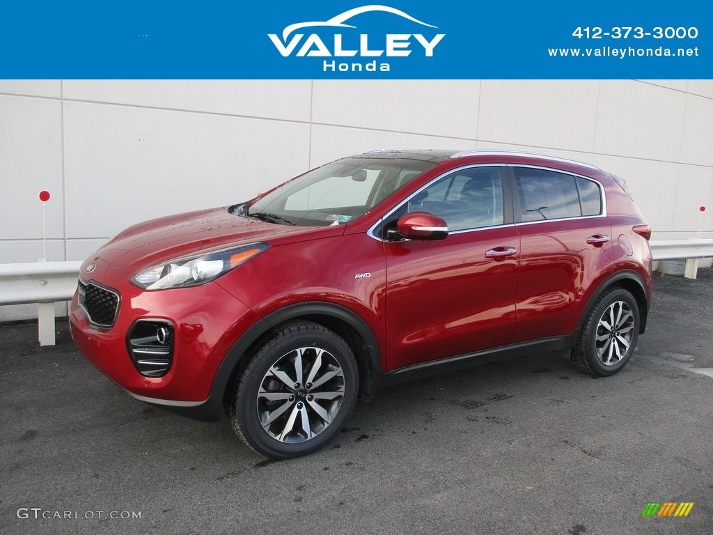 2017 Sportage EX AWD - Hyper Red / Black photo #1