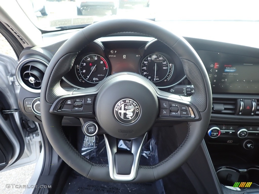 2021 Alfa Romeo Giulia Sprint AWD Black Steering Wheel Photo #140388811