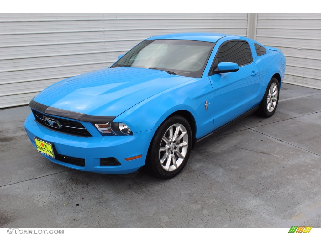 2011 Mustang V6 Coupe - Grabber Blue / Charcoal Black photo #4
