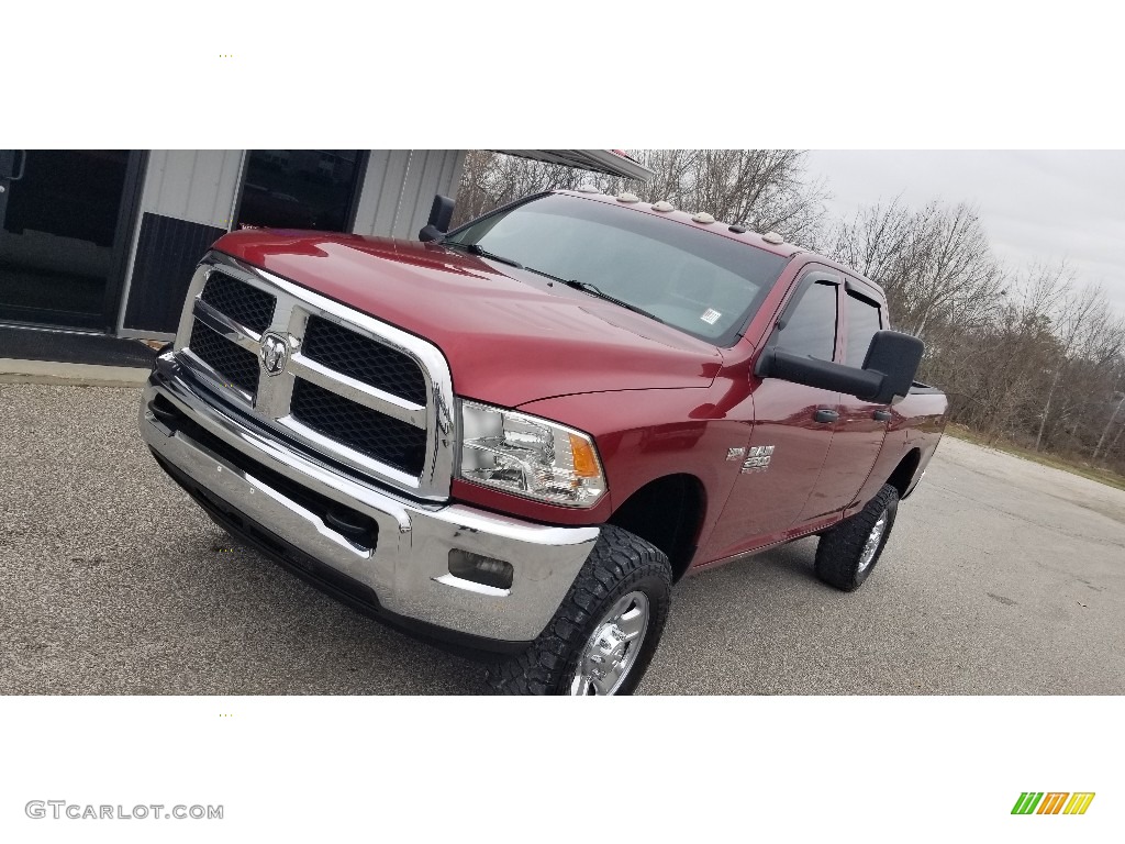 2014 2500 Tradesman Crew Cab 4x4 - Deep Cherry Red Crystal Pearl / Black/Diesel Gray photo #1