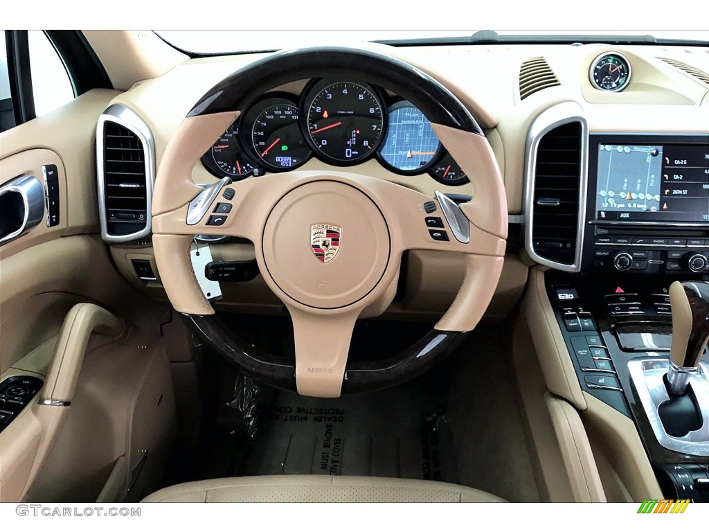 2013 Porsche Cayenne Standard Cayenne Model Luxor Beige Steering Wheel Photo #140403995