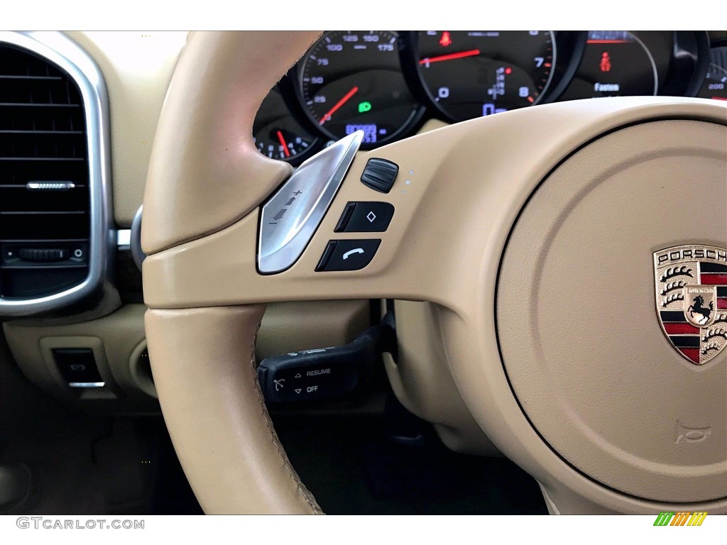 2013 Porsche Cayenne Standard Cayenne Model Luxor Beige Steering Wheel Photo #140404415