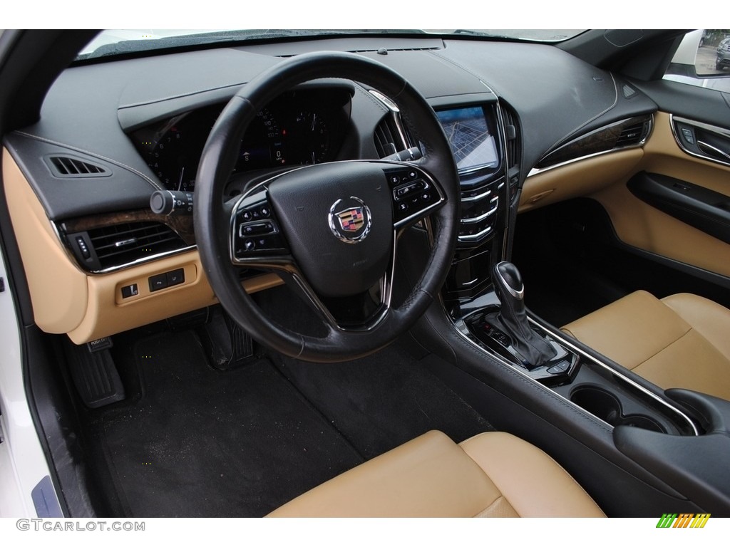 Caramel/Jet Black Accents Interior 2013 Cadillac ATS 2.5L Luxury Photo #140410740