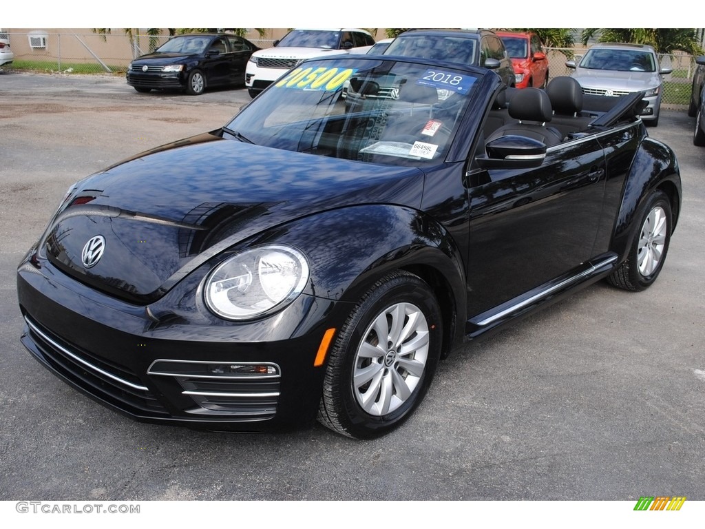Deep Black Pearl 2018 Volkswagen Beetle S Convertible Exterior Photo #140410914