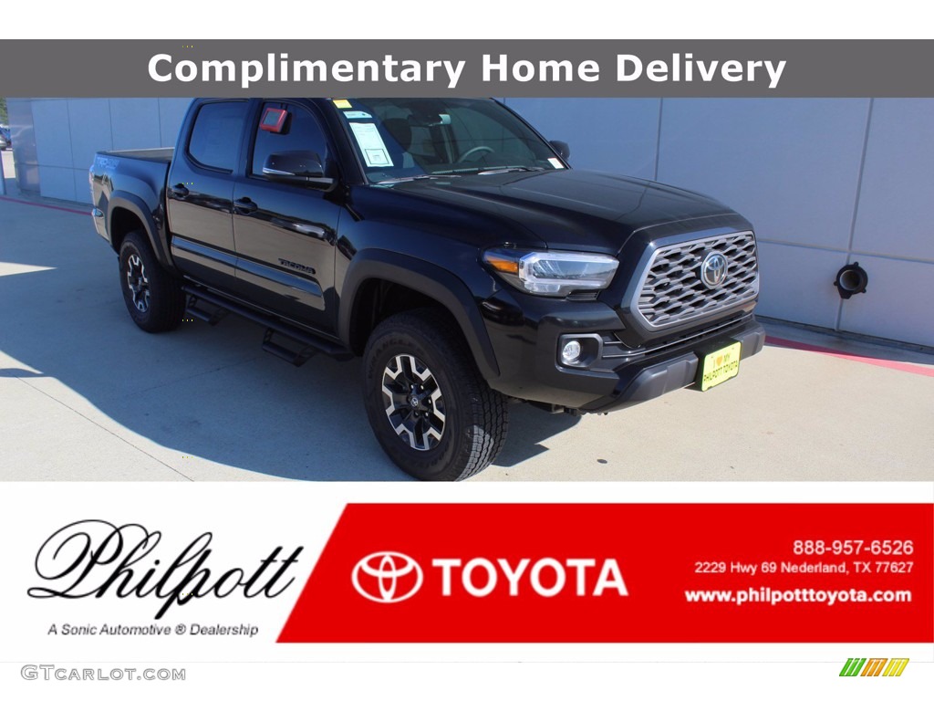 2021 Tacoma TRD Off Road Double Cab 4x4 - Midnight Black Metallic / Cement photo #1