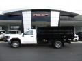 Summit White - Sierra 3500HD Regular Cab Chassis Stake Truck Photo No. 2