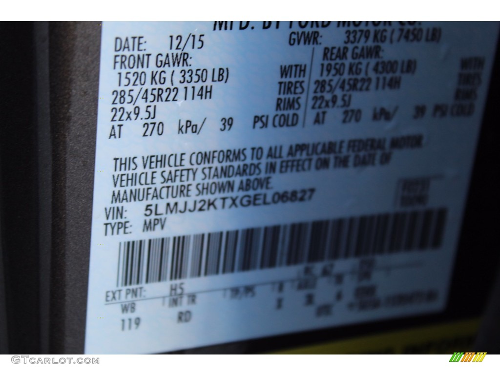 2016 Lincoln Navigator Reserve Color Code Photos