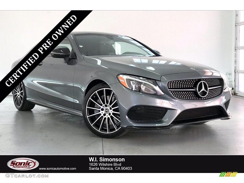 2018 C 300 Coupe - Selenite Grey Metallic / Black photo #1