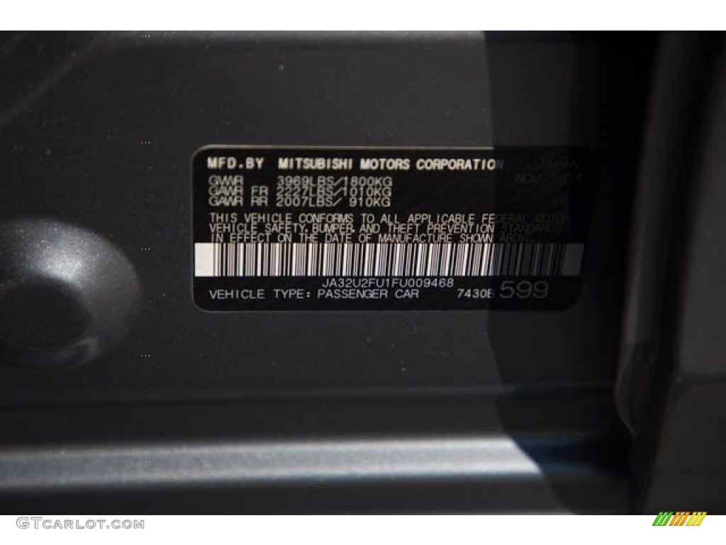 2015 Lancer ES - Mercury Gray / Black photo #35