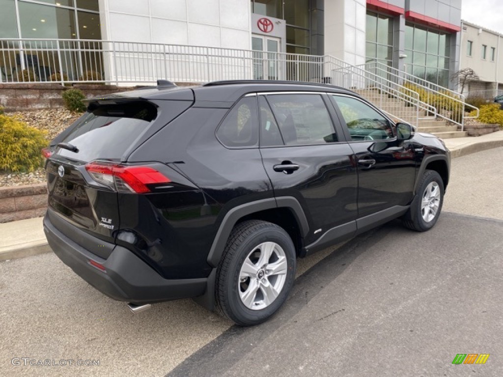 2021 RAV4 XLE AWD Hybrid - Midnight Black Metallic / Black photo #13