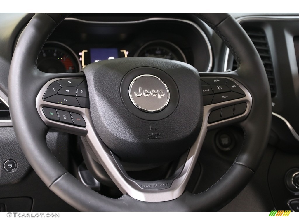 2020 Jeep Cherokee Latitude Plus 4x4 Black Steering Wheel Photo #140428053