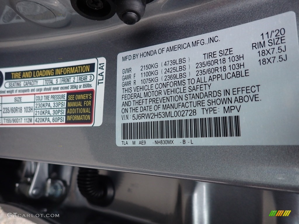 2021 CR-V EX AWD - Lunar Silver Metallic / Gray photo #12