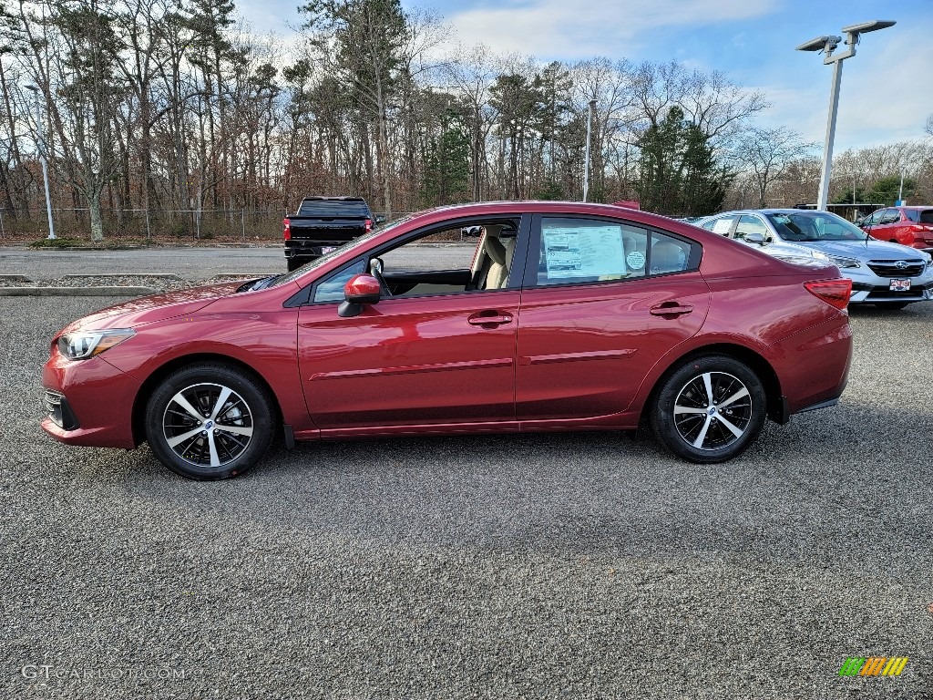 Crimson Red Pearl 2021 Subaru Impreza Premium Sedan Exterior Photo #140433937
