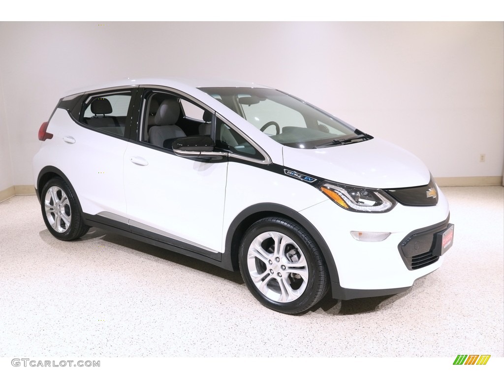 2018 Bolt EV LT - Summit White / Dark Galvanized/­Sky Cool Gray photo #1