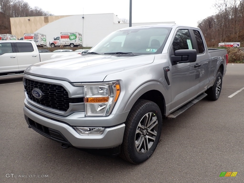 Iconic Silver 2021 Ford F150 STX SuperCab 4x4 Exterior Photo #140436958