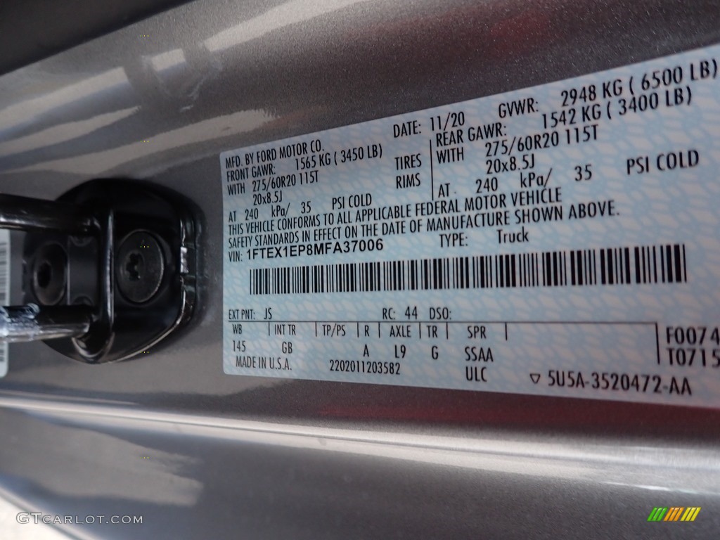 2021 F150 Color Code JS for Iconic Silver Photo #140436997