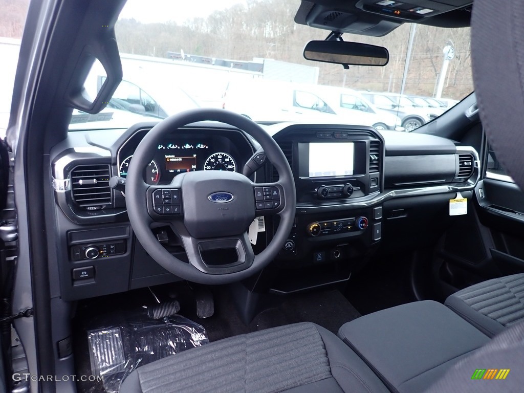 Sport Black Interior 2021 Ford F150 STX SuperCab 4x4 Photo #140437015