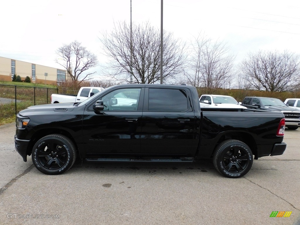 2020 1500 Big Horn Night Edition Crew Cab 4x4 - Diamond Black Crystal Pearl / Black photo #9