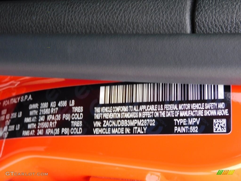 2021 Renegade Latitude 4x4 - Omaha Orange / Black photo #20
