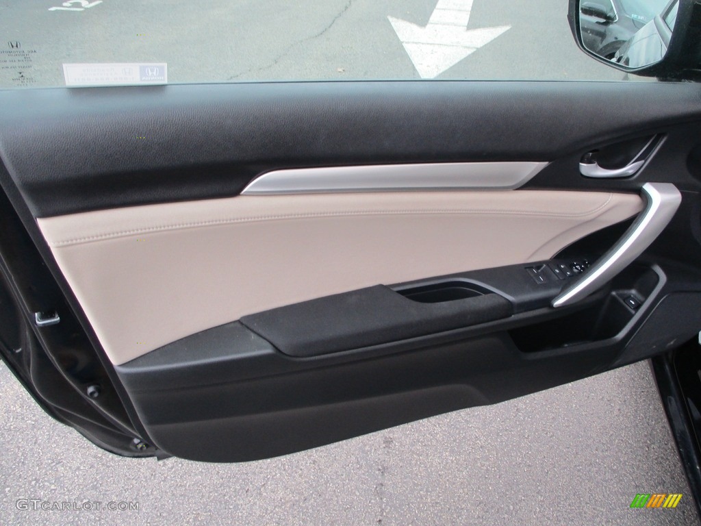 2018 Honda Civic EX-T Coupe Black/Ivory Door Panel Photo #140443724