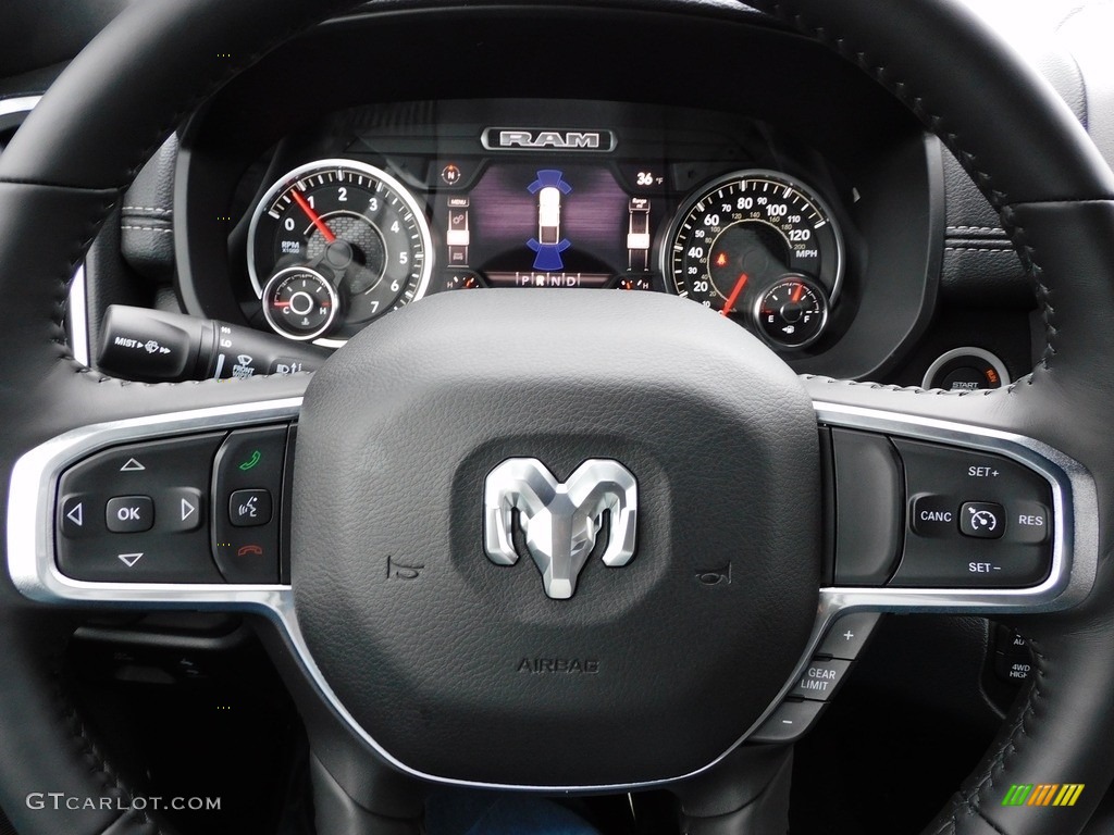 2021 Ram 1500 Laramie Crew Cab 4x4 Black Steering Wheel Photo #140445633