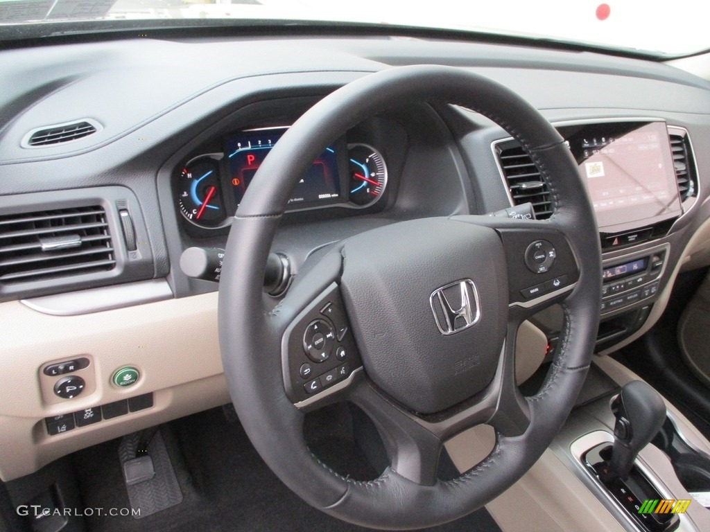 2020 Honda Pilot EX-L AWD Beige Steering Wheel Photo #140445932