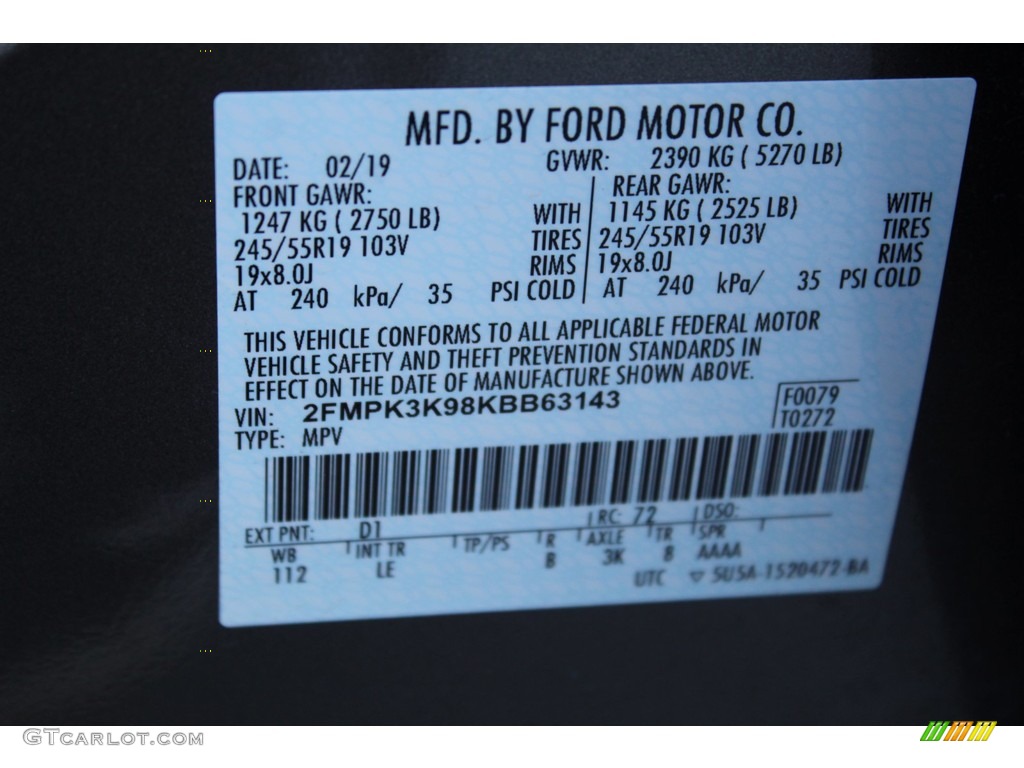 2019 Ford Edge Titanium Color Code Photos