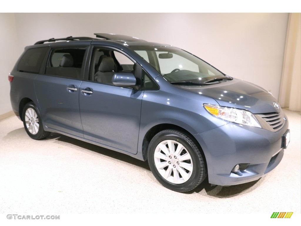 2015 Sienna XLE AWD - Shoreline Blue Pearl / Ash photo #1