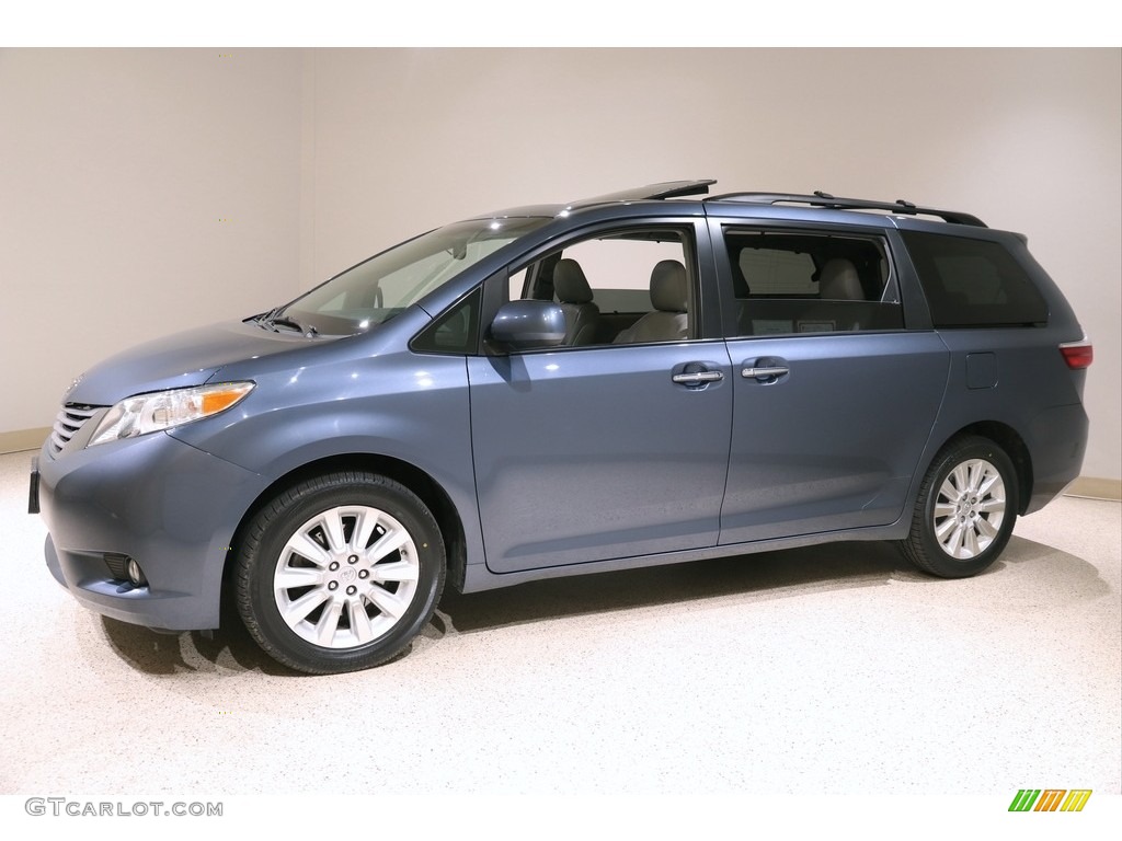 2015 Sienna XLE AWD - Shoreline Blue Pearl / Ash photo #3