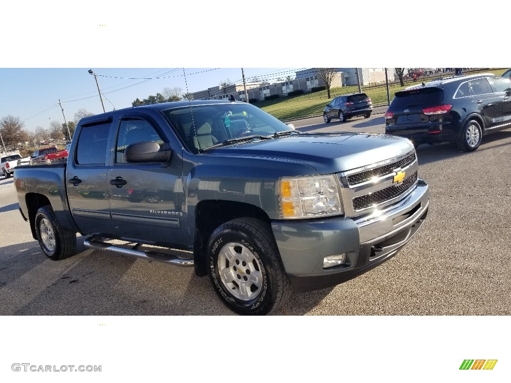 2009 Silverado 1500 LT Crew Cab 4x4 - Blue Granite Metallic / Ebony photo #7