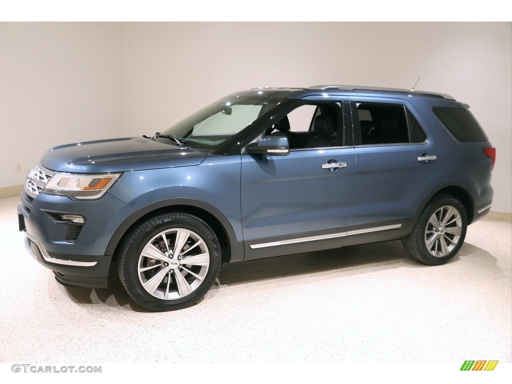 2018 Explorer Limited 4WD - Blue Metallic / Ebony Black photo #3