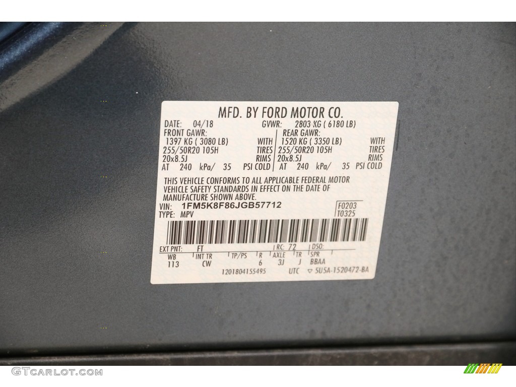 2018 Explorer Limited 4WD - Blue Metallic / Ebony Black photo #27