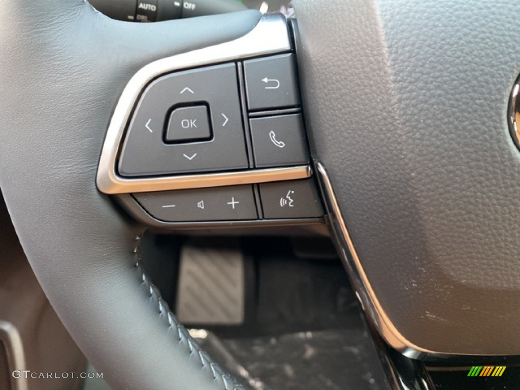 2021 Toyota Highlander Hybrid Platinum AWD Glazed Caramel Steering Wheel Photo #140458063
