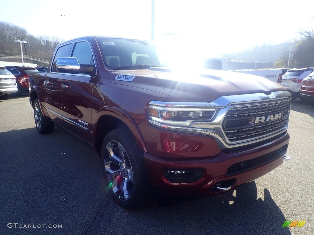 2021 1500 Limited Crew Cab 4x4 - Delmonico Red Pearl / Indigo/Frost photo #3