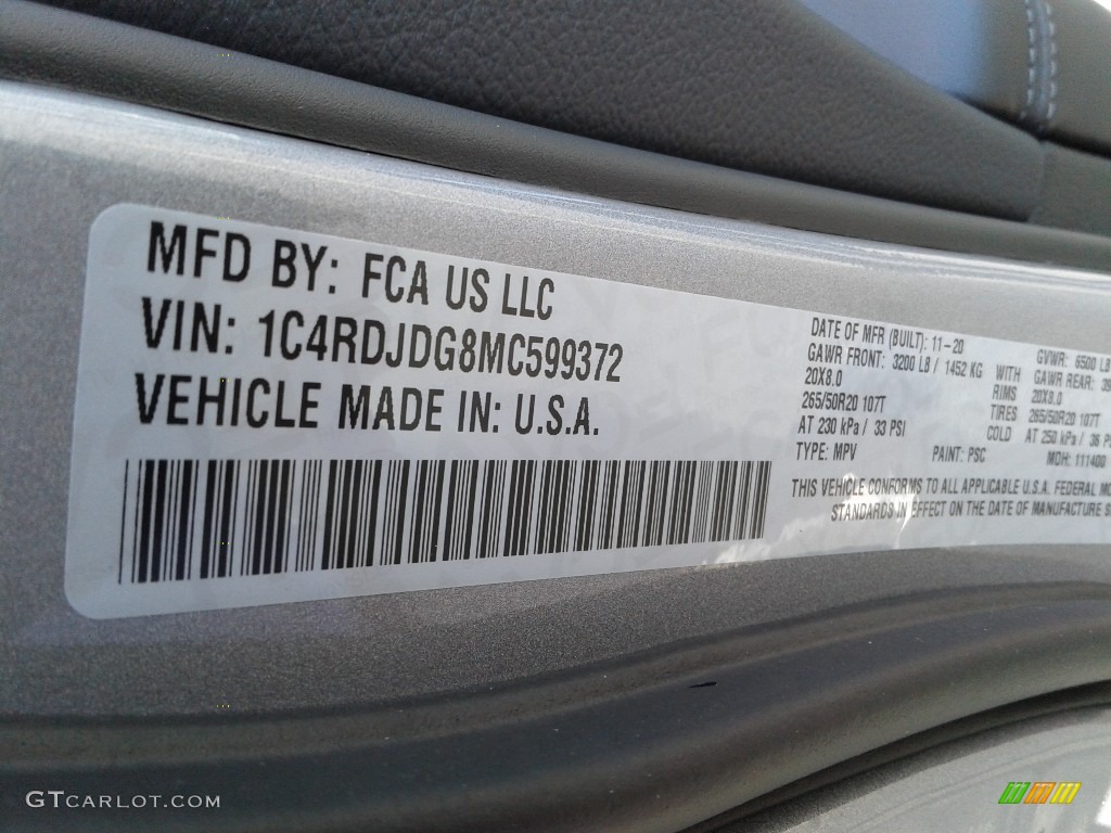 2021 Durango GT AWD - Billet Silver Metallic / Black photo #31